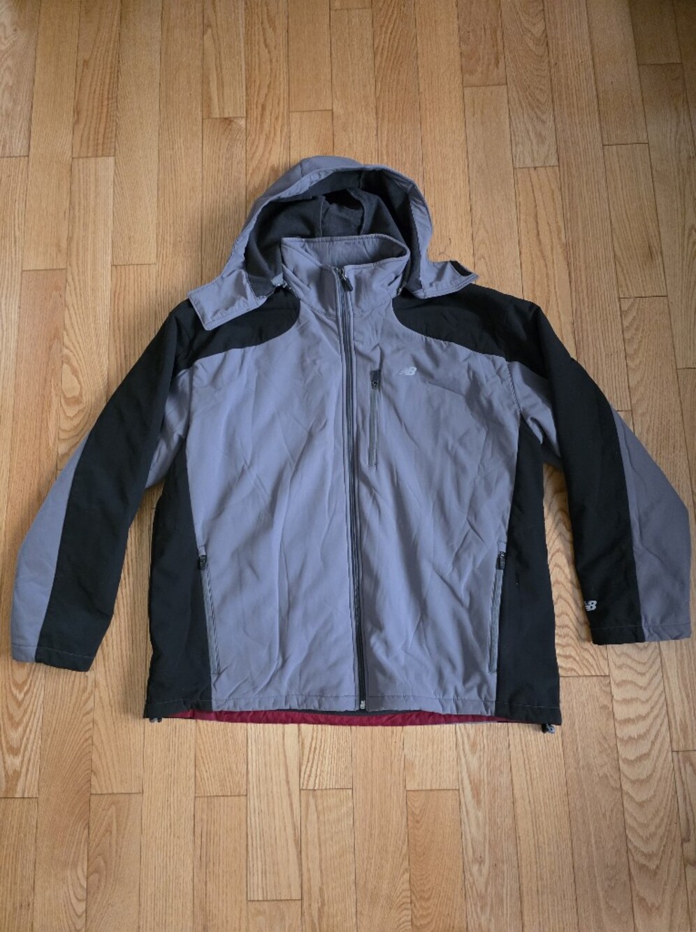 New Balance 3 In 1 Hooded Winter Jacket, Gray/Black, XXL